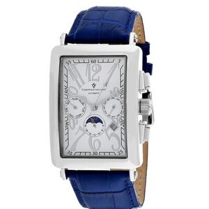 NEW Christian Van Sant Prodigy Men’s Watch White Dial / Blue Leather Band CV9139
